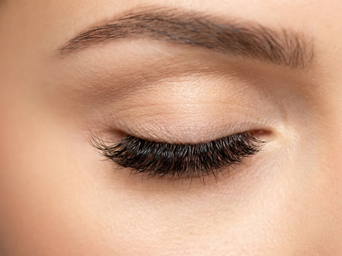 Kim K lash style — applied volume set, closed-lid macro