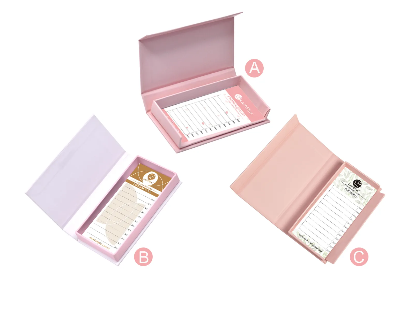 Verpackung für Wimpernverlängerung in Eigenmarke, gedruckt nach dem Artwork einer neuen Marke — LashPlus