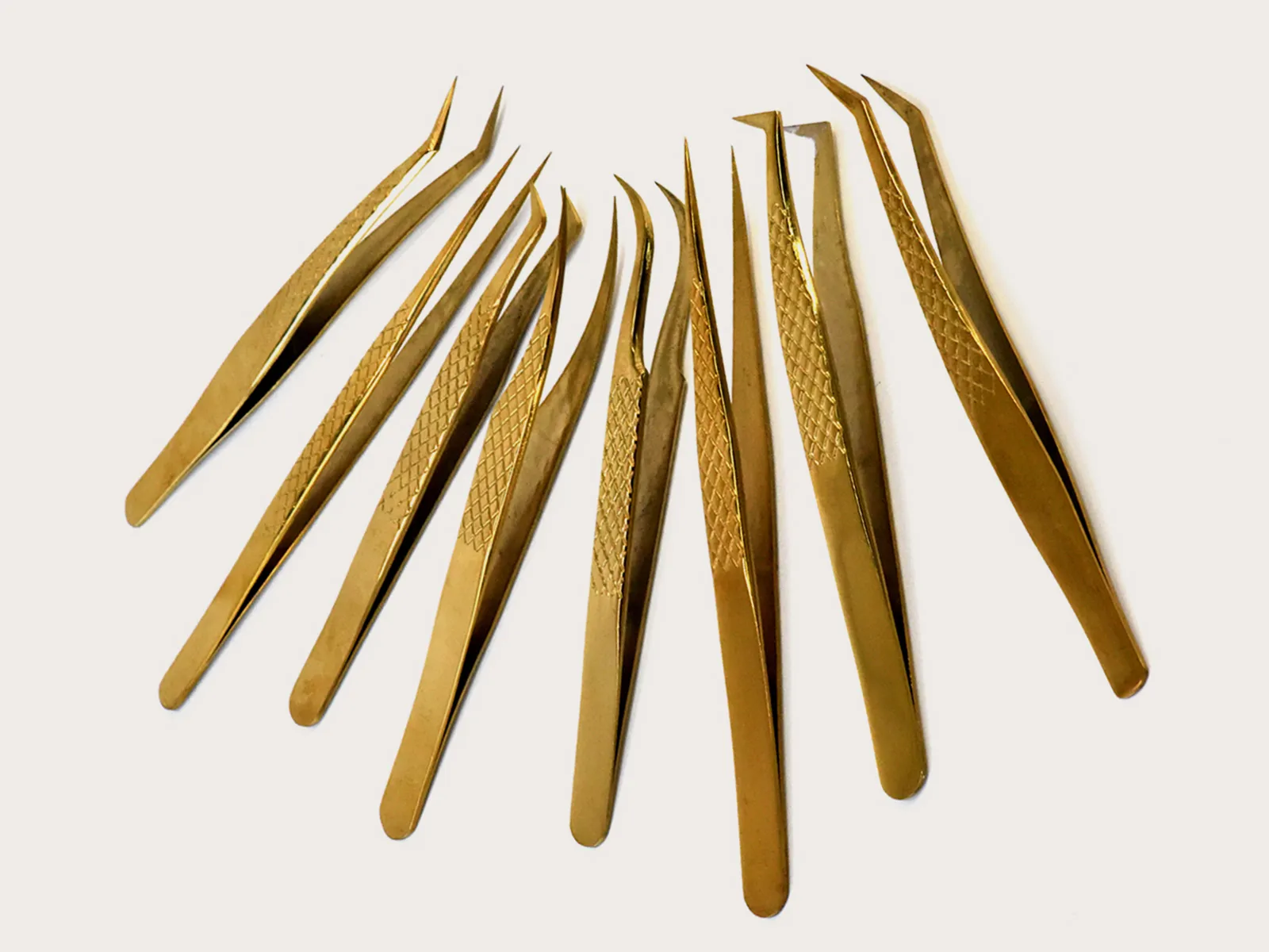 LashPlus volume & isolation lash extension tweezers, straight and curved
